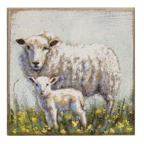 Sheep and Lamb wooden Block