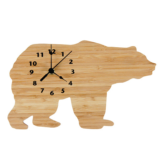 Bear Shaped Bamboo Wood Clock