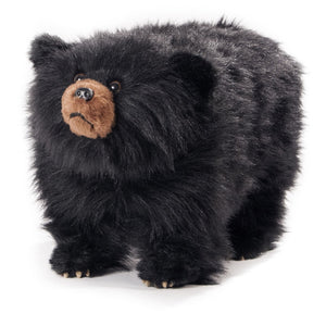 Black Bear Shaggy Footstool