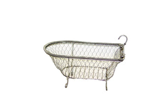 wire tub soap dish in the shape of a vintage tub