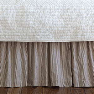 Farmhouse Brown + Cream Bed Skirt