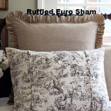 Brown and Cream Striped Boudoir Pillow, Farmhouse Style