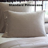 Standard Stripe Pillowcase, Brown and Cream Striped, Farmhouse Style