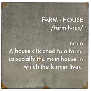 Farmhouse Definition Metal Sign