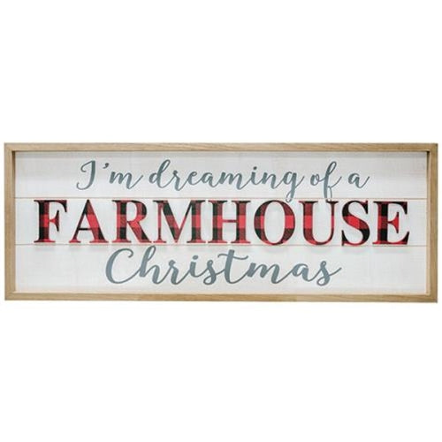 White Wooden Christmas Sign with 
