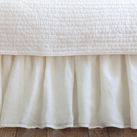 Cream Linen Voile Bed Skirt