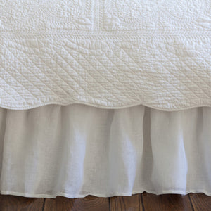 White Linen Voile Bed Skirt